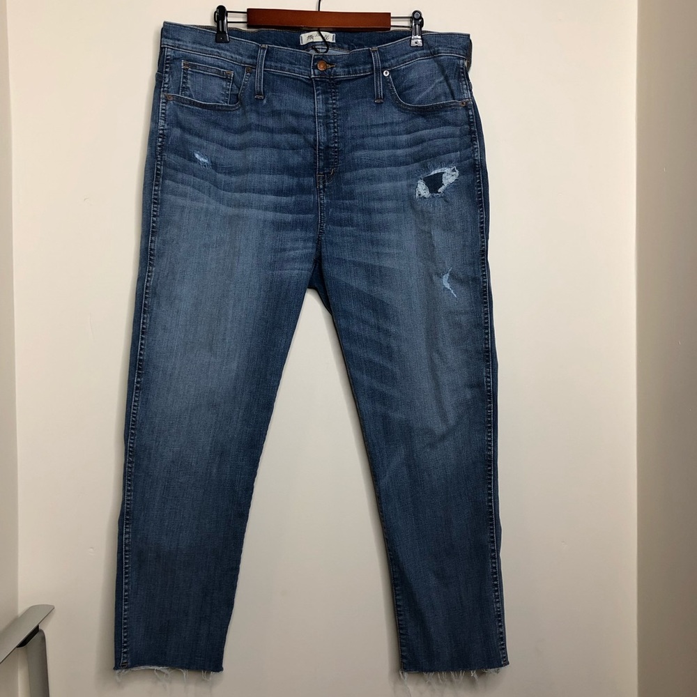 Madewell Distressed Straight Jeans Plus Size 34